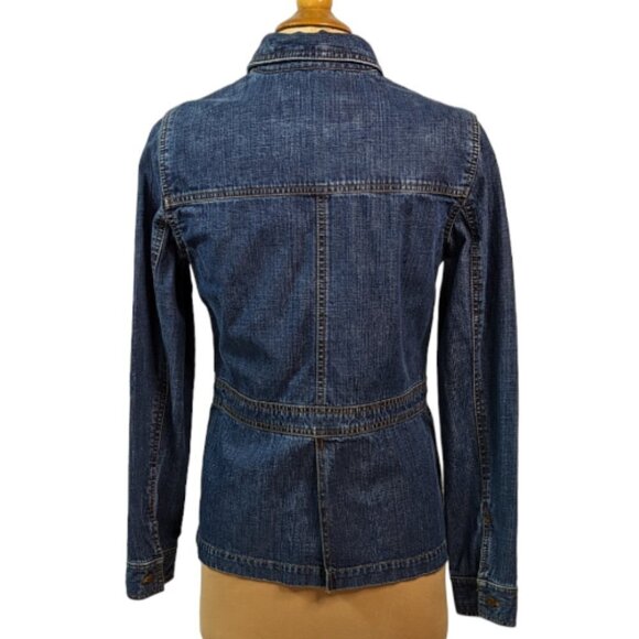EDDIE BAUER Classic Four Pocket Mid Length Jean Jacket Medium Wash Size Small - Picture 10 of 13